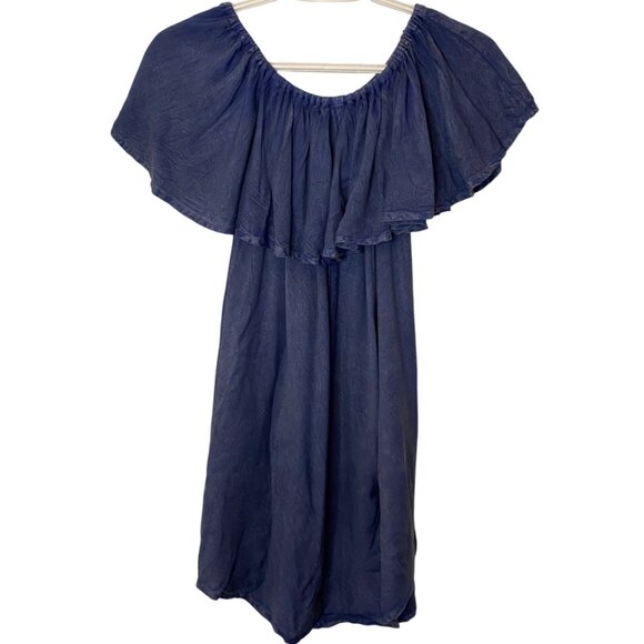 Ardene navy blue off shoulder midi dress size S - Picture 3 of 3